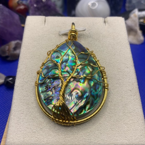 Fabulous Golden Copper Wire Wrapped Tree of Life Genuine Abalone Pendant‼️SOLD‼️ - Picture 4 of 14